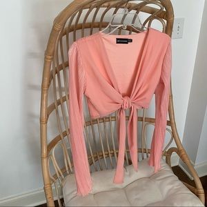 PLT Front Tie Crop Top